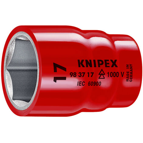 KNIPEX 98 37 17 Vaso hexagonal para tornillos de cabeza hexagonal con cuadradillo 3/8" 46 mm