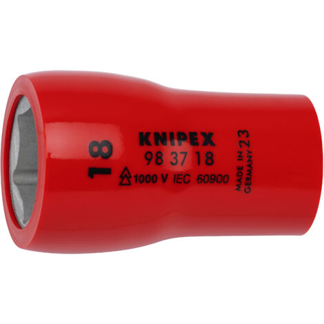 KNIPEX 98 37 18 Steckschlüsseleinsatz für Sechskantschrauben mit Innenvierkant 3/8" 49 mm