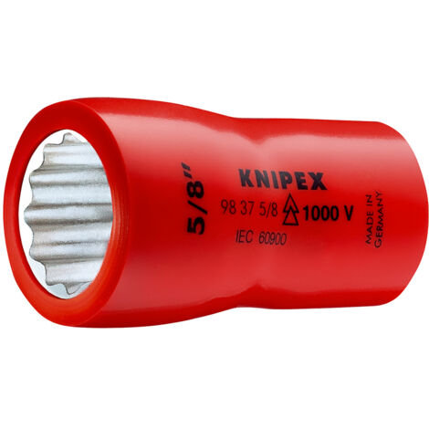 KNIPEX 98 37 5/16" Steckschlüsseleinsatz (Doppel-Sechskant) mit Innenvierkant 3/8" 42 mm