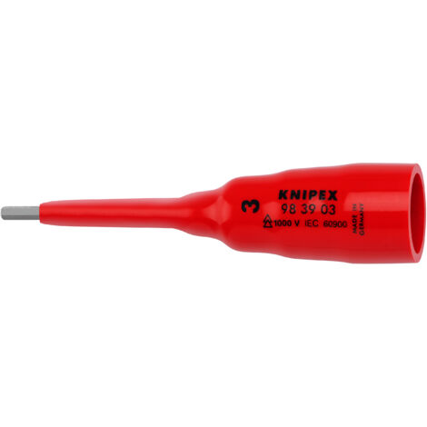 KNIPEX 98 39 03 Douilles pour vis 6 pans creux avec carré femelle 3/8" 92 mm