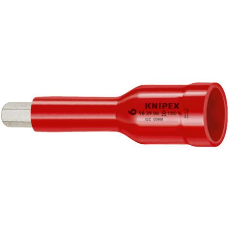 KNIPEX 98 39 06 Chiave a bussola per viti ad esagono incassato con attacco quadro interno 3/8" 75 mm