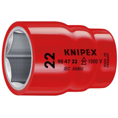 KNIPEX 98 47 22 Steckschlüsseleinsatz für Sechskantschrauben mit Innenvierkant 1/2" 58 mm