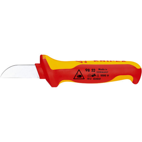 KNIPEX 98 52 SB Cable Knife insulating multi-component handle, VDE-tested 190 mm