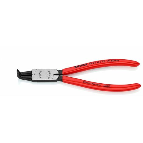 KNIPEX 48 11 J4 Pinza di precisione per anelli di sicurezza per anelli di sicurezza interni a fori bonderizzata grigia rivestiti in resina sintetica antiscivolo 320 mm