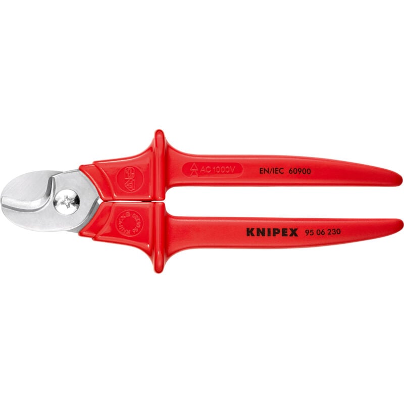 Knipex - 95 06 230 Pince coupe-câbles vde Adapté pour (technique d'isolation) câbles en alu et en cuivre, à 1 ou plusieur