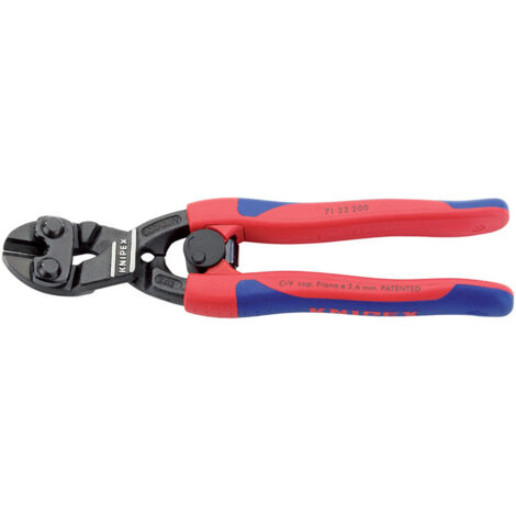 Knipex Cobolt® 200mm Compact 20° Angled Head Bolt Cutters with Spring-Loaded Handles (Model 49189)