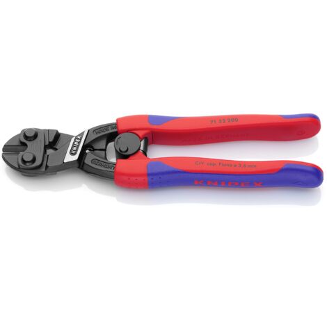 Knipex Cobolt Tronchese a Doppia Leva Bonderizzata Nera, Rivestiti in Materiale Bicomponente, Forma Affusolata 200 Mm 71 32 200