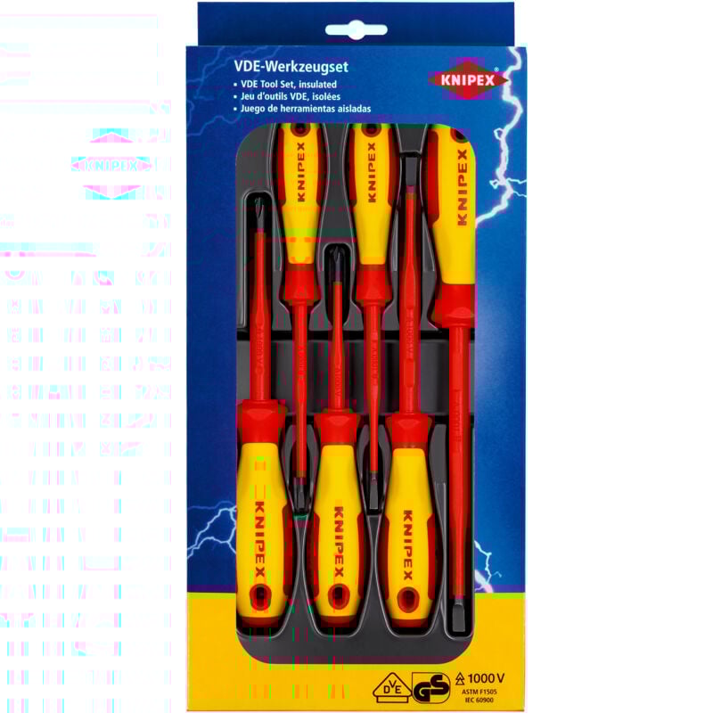 Knipex - Assortiment de 6 tournevis - Isolés 1000V - 00 20 12 V02