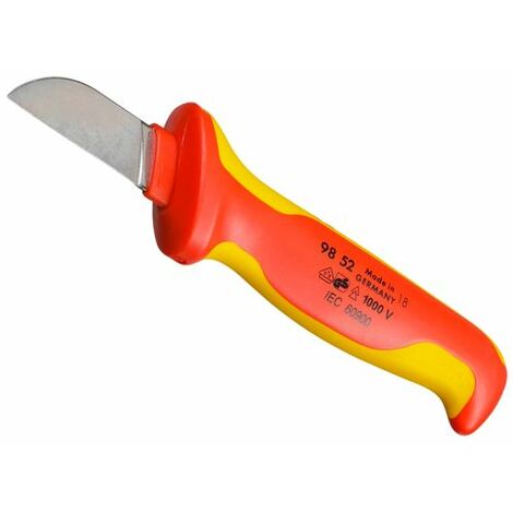 KNIPEX 98 52 Kabelmesser isolierender Mehrkomponenten-Griff, VDE-geprüft 190 mm