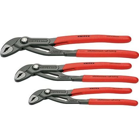 Knipex – Kit de pinces becro – Acier au chrome vanadium – Longueur 180/250/300 mm – Pour écrous DN 40/50/65 – Dureté 61 HRC