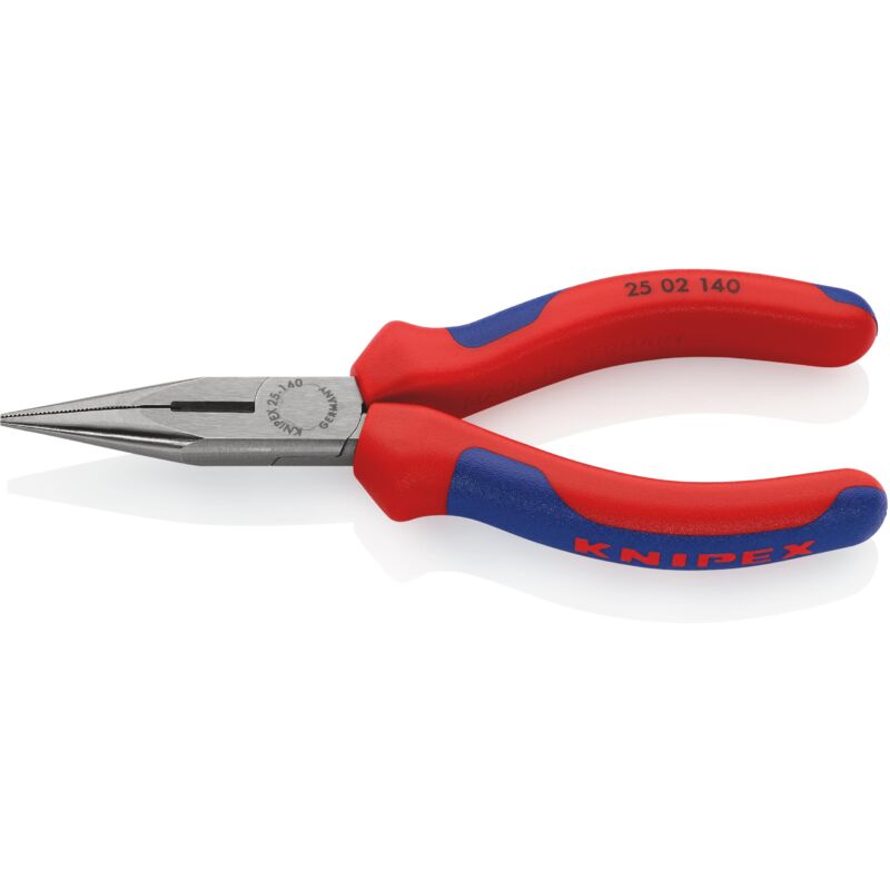 Image of Knipex - 25 02 140 Pinza per meccanica - con becchi mezzotondi con tronchese (pinza per radiotecnici) rivestiti in materiale bicomponente