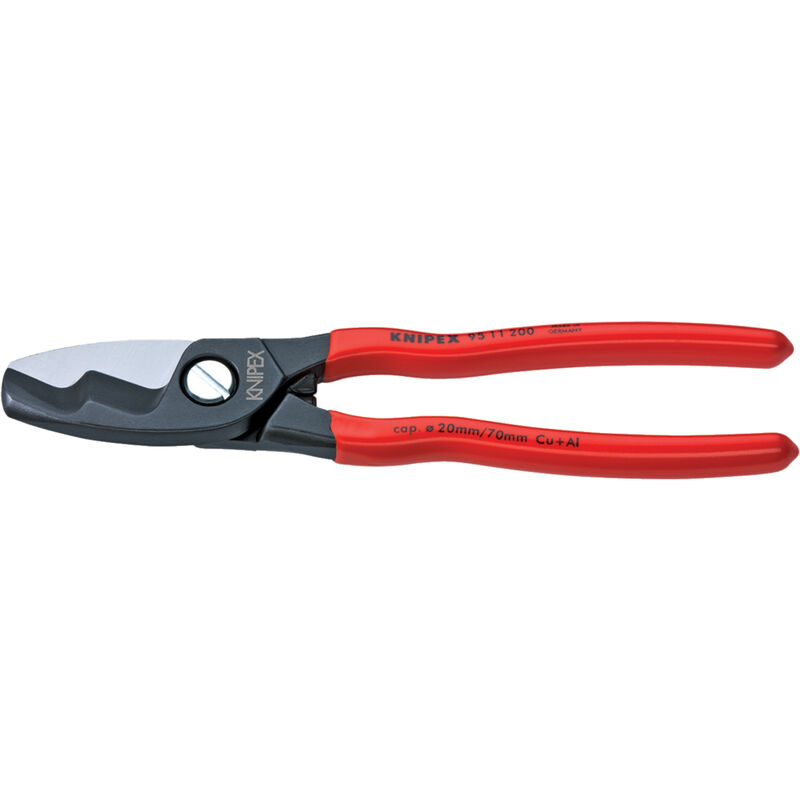 Image of KNIPEX 95 11 200 Kabelschere mit Doppelschneide brüniert 200 mm