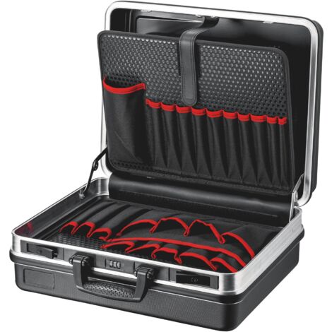 KNIPEX LE Basic Empty Tool Case with 21 Tool Pockets, Durable ABS Material, Black, Model 12088