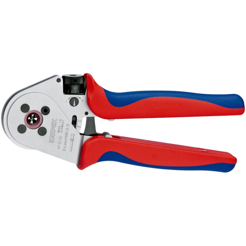 Knipex - 97 52 65 a Pince à sertir à quatre points pour contacts tournés avec gaines bi-matière chromée 250 mm