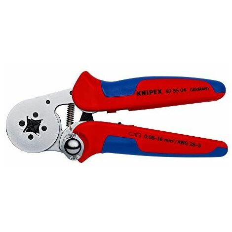 KNIPEX Pince à sertir auto-ajustable pour embouts de câble avec accès latéral (180 mm) 97 55 04