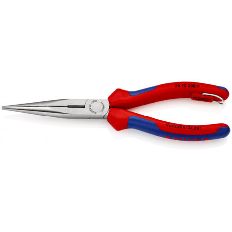Knipex Pince demi-ronde avec tranchant avec oeillet de fixation 200 mm - 26 12 200 T BK