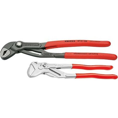 Knipex – Pince multiprise HiTech Cobra 250mm – Acier chrome vanadium trempé – Ouverture max 46mm – Compatible tubes 1 3/4'