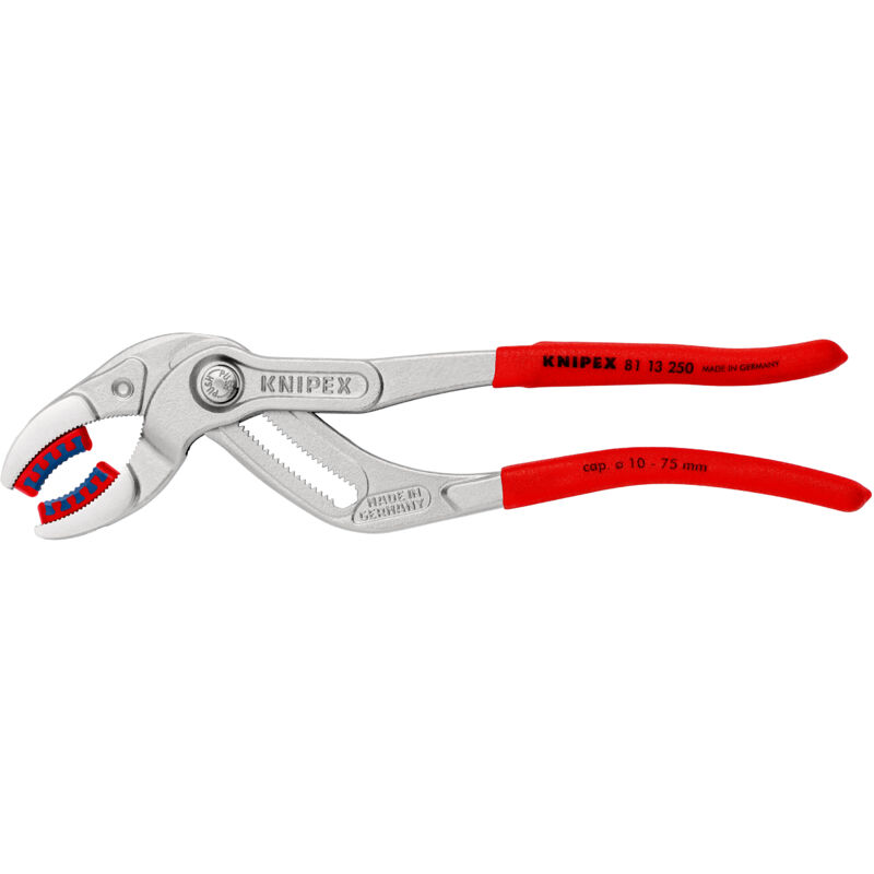 Pince sanitaire chromée Mâchoires plastique - Ø 10 à 75 mm - KNIPEX