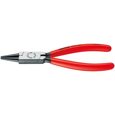 Knipex Pinza a Becchi Tondi Bonderizzata Nera, Rivestiti in Resina Sintetica 160 Mm 22 01 160