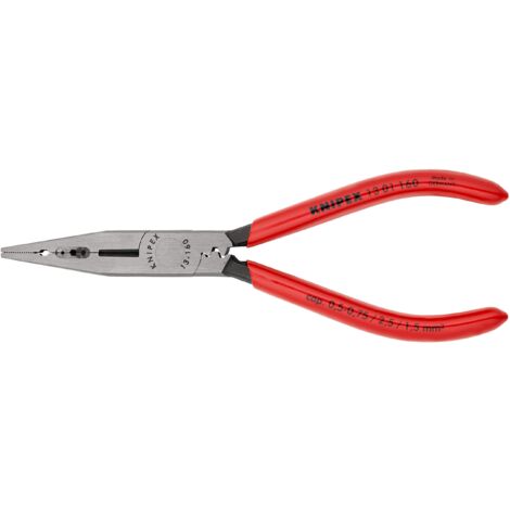 Knipex Pinza Combinata per Elettricisti e Cablatori Bonderizzata Nera, Rivestiti in Resina Sintetica 160 Mm 13 01 160