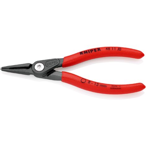 Knipex Pinza di Precisione per Anelli di Sicurezza per Anelli di Sicurezza Interni a Fori Bonderizzata Grigia, Rivestiti in Resina Sintetica Antiscivolo 140 Mm 48 11 J0