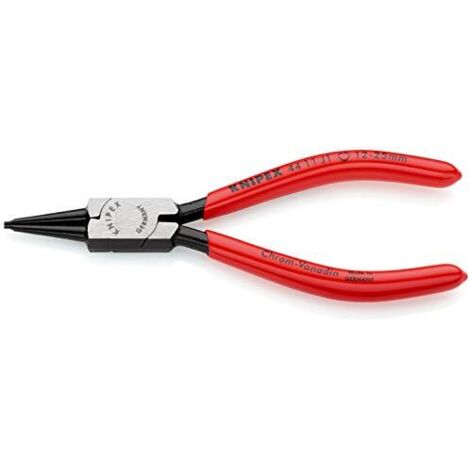 Knipex Pinza per Anelli di Sicurezza per Anelli di Sicurezza Interni a Fori Bonderizzata Nera, Rivestiti in Resina Sintetica 140 Mm 44 11 J1