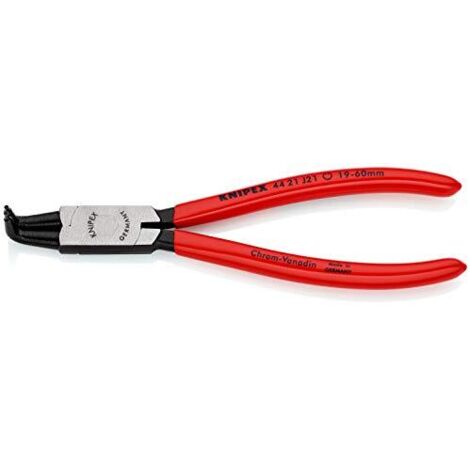 Knipex Pinza per Anelli di Sicurezza per Anelli di Sicurezza Interni a Fori Bonderizzata Nera, Rivestiti in Resina Sintetica 170 Mm 44 21 J21