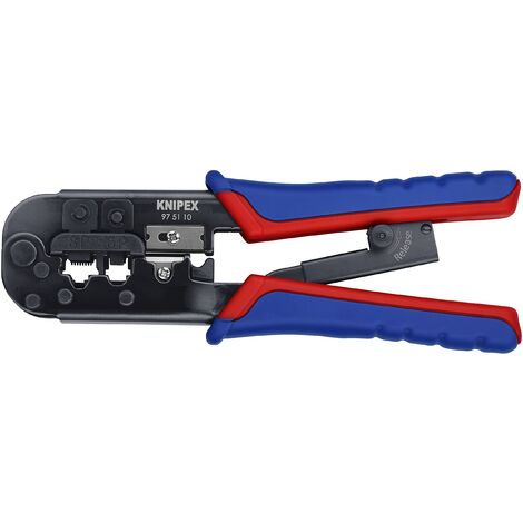 Knipex Pinza per Connettori Modulari Tipo "Western" Brunita, Rivestiti in Materiale Bicomponente 190 Mm 97 51 10