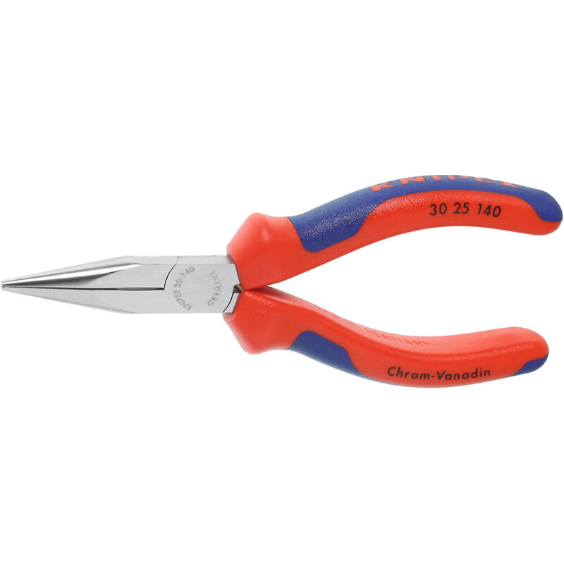 Image of Pinza a becchi lunghi, mezzotondi, cromata, con manici - Knipex