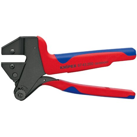 Knipex Pinza Universale per Terminali per Matrici Intercambiabili Brunita, Rivestiti in Materiale Bicomponente 200 Mm (Confezione Self-Service/Blister) 97 43 200 A