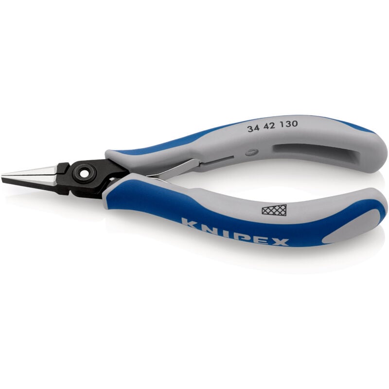 Image of KNIPEX 34 42 130 Präzisions-Elektronik-Greifzange mit Mehrkomponenten-Hüllen brüniert 130 mm