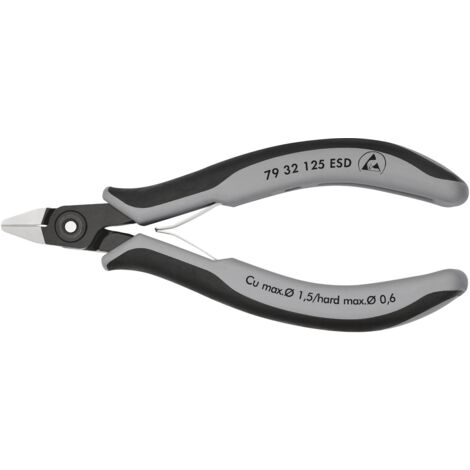 Präzisionselektronikseitenschneider L.125mm Form 6 Facette nein pol.ESD KNIPEX