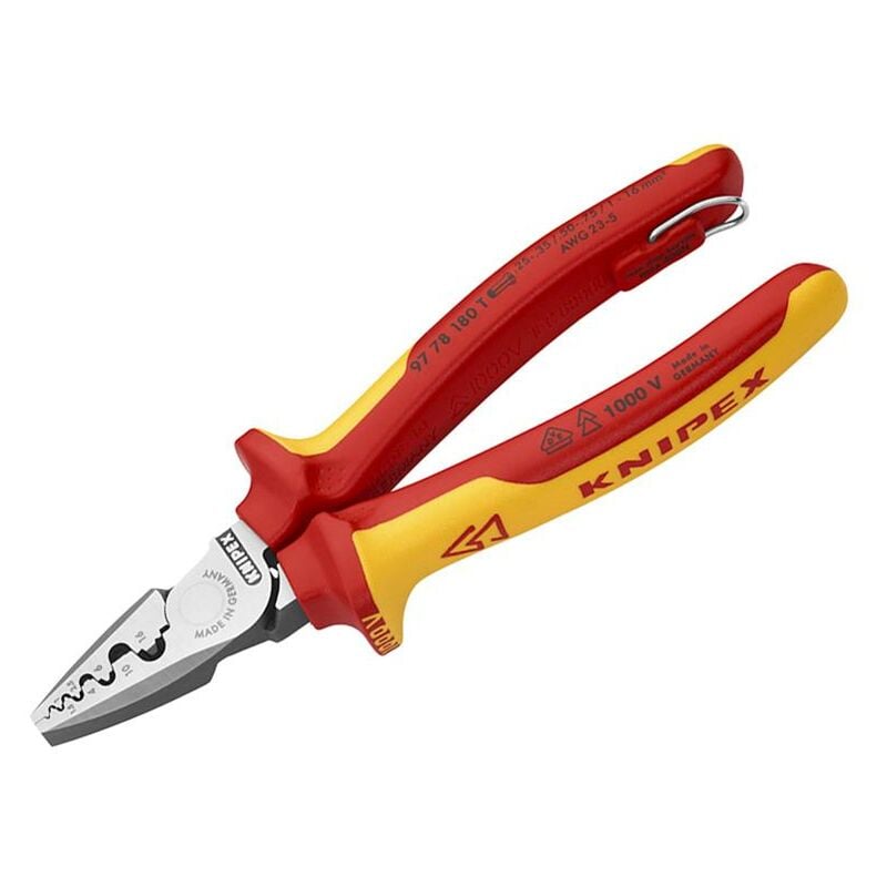Knipex - 97 78 180 t vde Crimping Pliers With Tether Point 180mm KPX9778180T