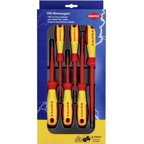 Knipex VDE Jeu de tournevis 6 pièces vis à fente, cruciforme Phillips