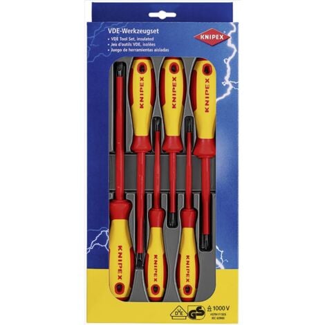 Knipex VDE Jeu de tournevis 6 pièces vis à fente, cruciforme Phillips