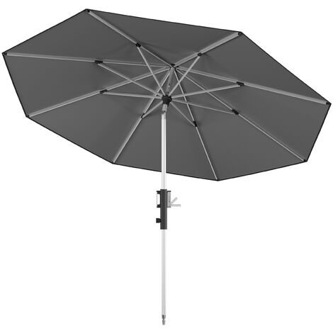 KNIRPS Phoenix 315 cm rund Balkonschirm 4 Farbvarianten Kurbelschirm Sonnenschirm 209 Dark Grey