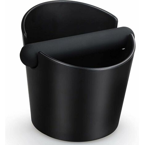 knock box, accessoire café noir mat - Knock Box pour le marc de café avec barre de percussion spéciale absorbant le bruit - boite cafe moulu cafetière barista, Noir