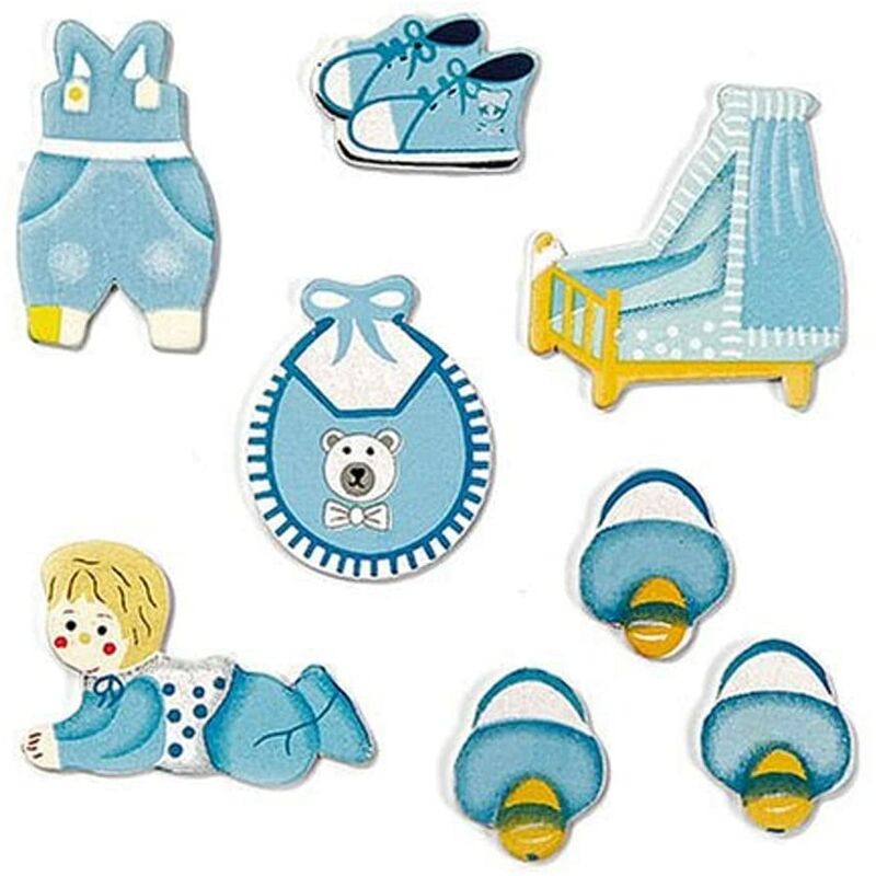 knorr prandell - 8 pezzi - decorazione da bebe' per bambino - colore blu