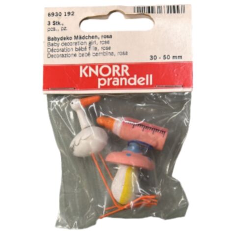 KNORR PRANDELL - DECORAZIONE BEBE' BAMBINA, ROSA 30-50MM 3 PZ