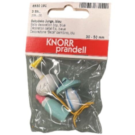 KNORR PRANDELL - DECORAZIONE BEBE' BAMBINO,BLU 30-50MM 3 PZ