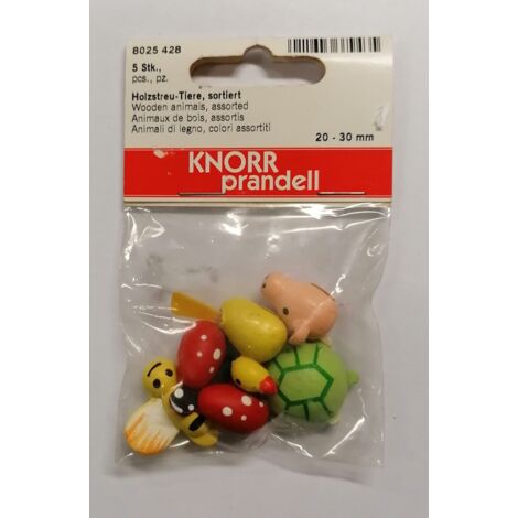 KNORRPRANDELL - ANIMALI IN LEGNO COLORIASSORTITI 20-30MM 5 PZ