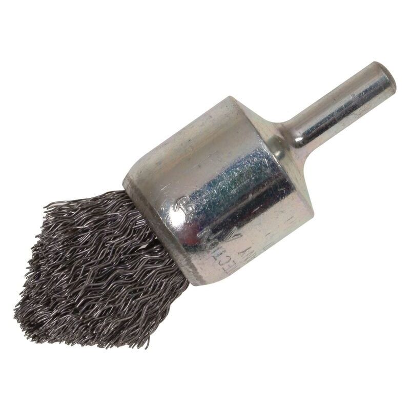 Pointed End Brush with Shank 23/68 x 25MM, 0.30 Steel Wire - Lessmann