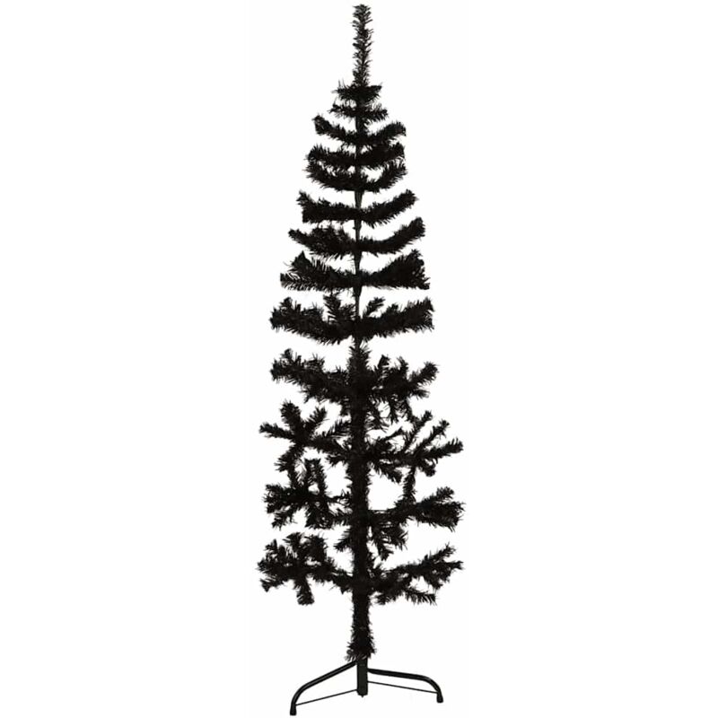 Künstlicher Halb-weihnachtsbaum Ständer Schlank Schwarz 150 Cm Vidaxl