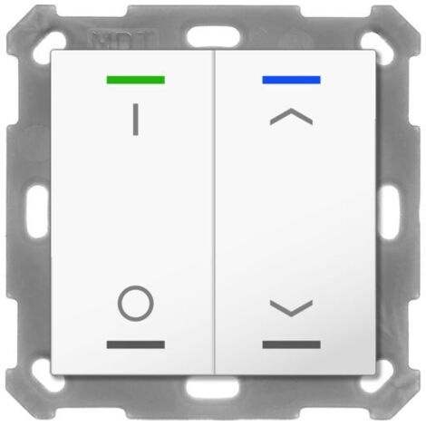 KNX BUTTON LIGHT 55, DOUBLE, RGBW, AVEC CAPTEUR DE TEMPÉRATURE, BLANC PUR BRILLANT, SCHJAL, MDT BE-TAL55T2.D1