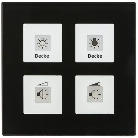 KNX RF+ Funk Glastaster Plus 4-fach mit Aktor, Schwarz