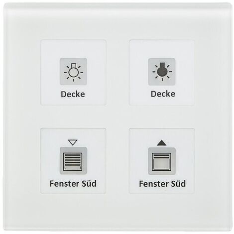KNX RF+ Funk Glastaster Plus 4-fach mit Aktor, Weiß