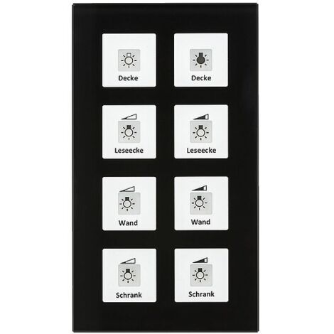 KNX RF+ Funk Glastaster Plus 8-fach mit Aktor, Schwarz