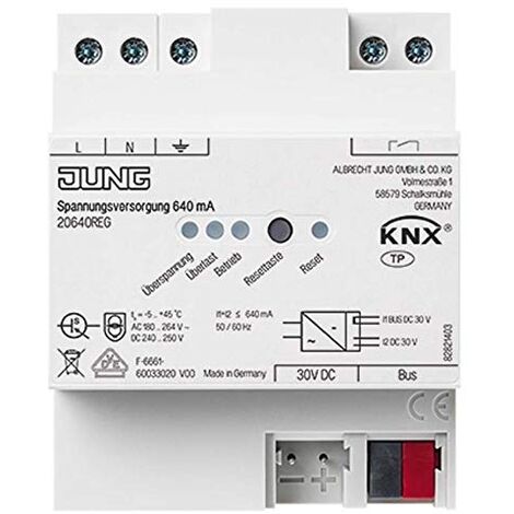 KNX SOURCE D'ALIMENTATION 640 MA C/FILTRE 4 M JUNG 20640REG