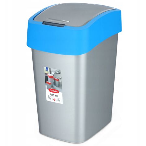 Koš odpadkový Flipbin 25 l stříbrný/modrý,500009