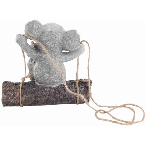 Koala aus Kunstharz, gebogene Schaukel als Gartenornament [Koala-Schaukel aus Kunstharz] Tierspielzeug, Klettermotiv für Familie und Freunde, Gartendekoration
